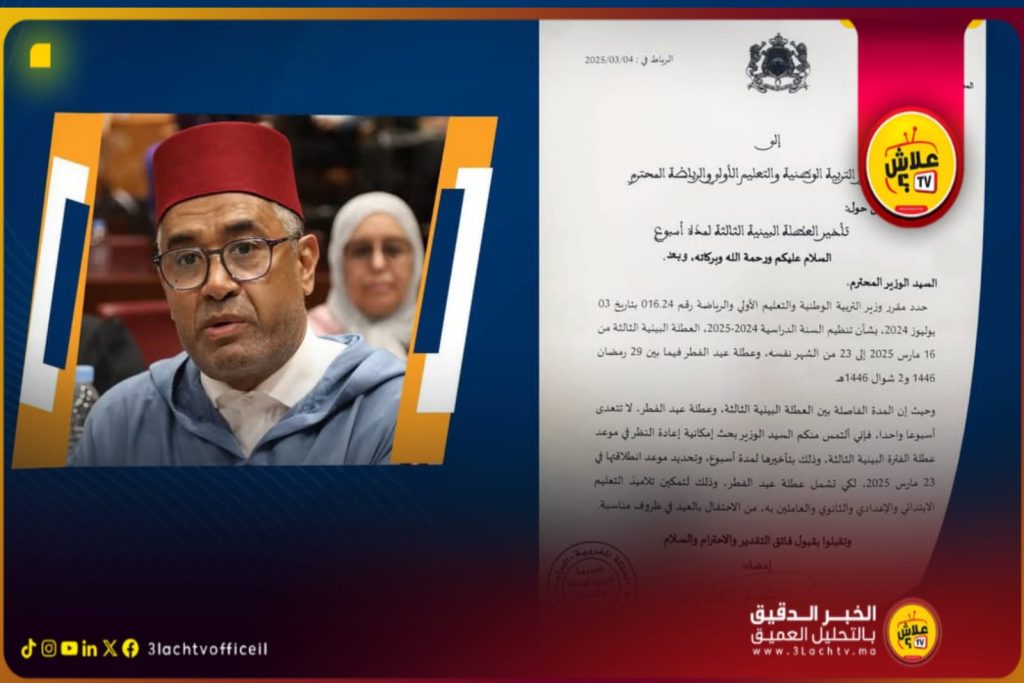 النائب البرلماني بووانو عن حزب العدالة والتنمية يطالب بتأجيل العطلة البينية الثالثة لتشمل عيد الفطر”