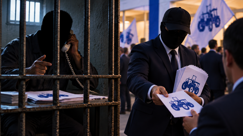 البابور يسير الحملة الانتخابية لزوجته من داخل مؤسسة سجنية.. وذراعه الملقب بـ”ولد فتيحة” يثير الفوضى أمام مقر حزب البام بسطات